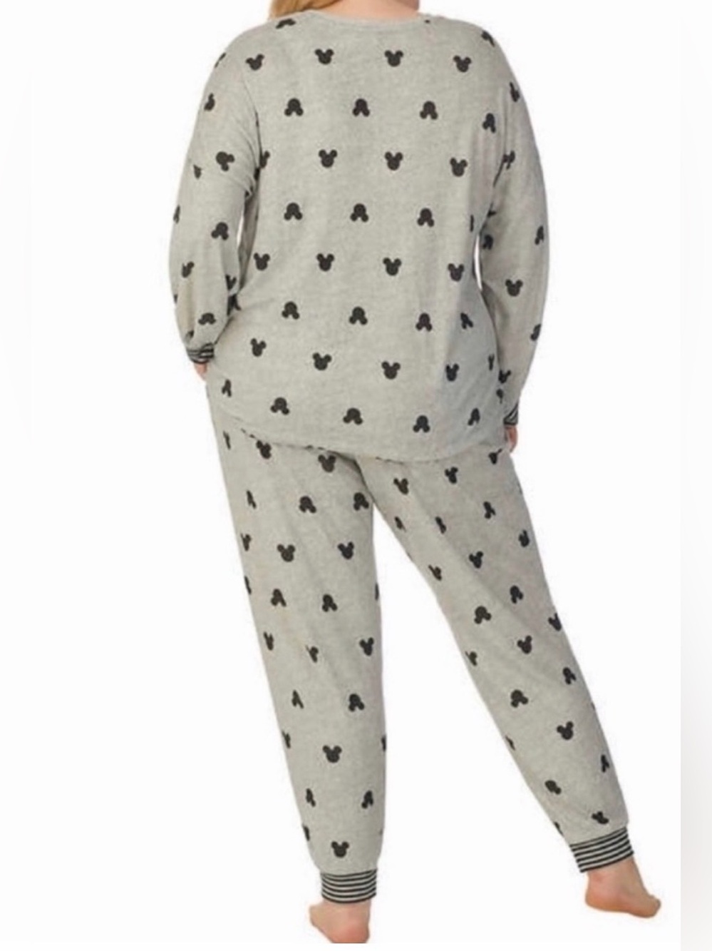 Disney Gray & Black Mickey Mouse Pattern Pajama Pant Set XL - Picture 2 of 6